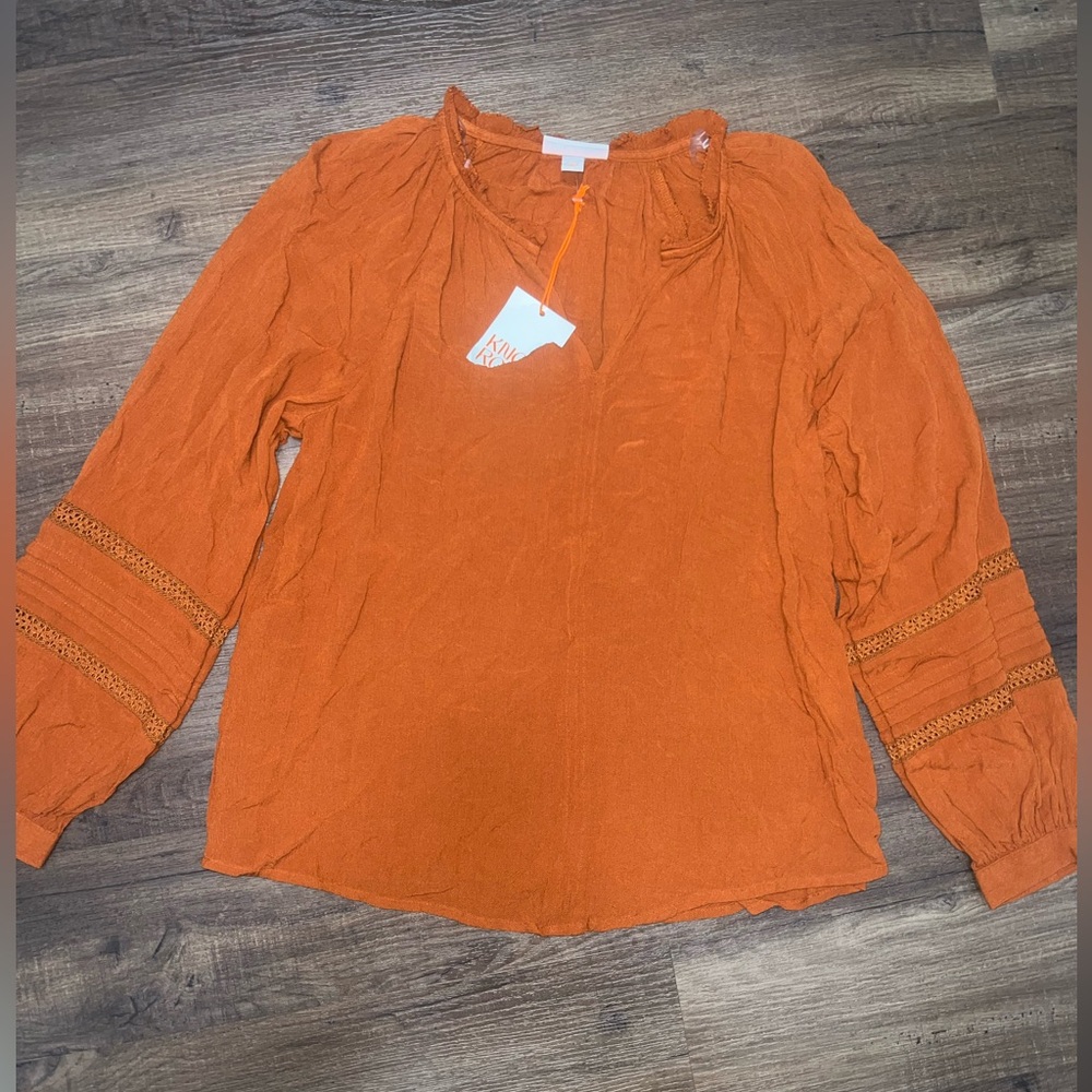 NWT 2/$25 Target Knox Rose Burnt Orange Boho Top